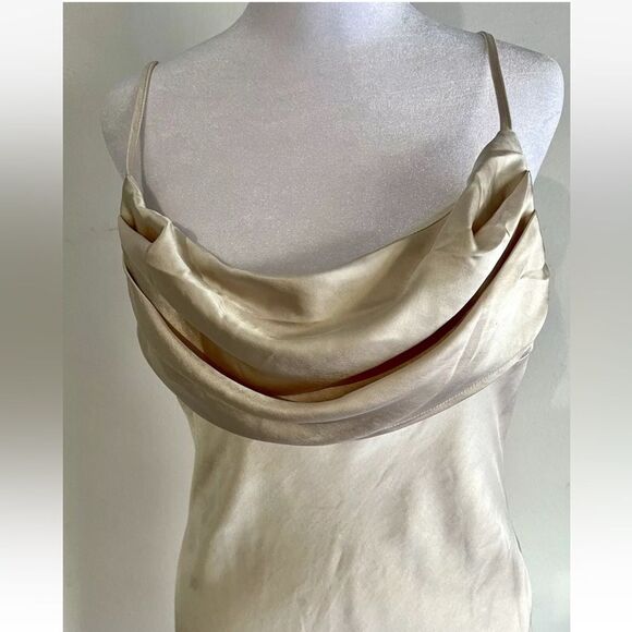 By together Maxi slip dress Anthropologie Y2K classic fairy Formal Beige Women L - Picture 3 of 6
